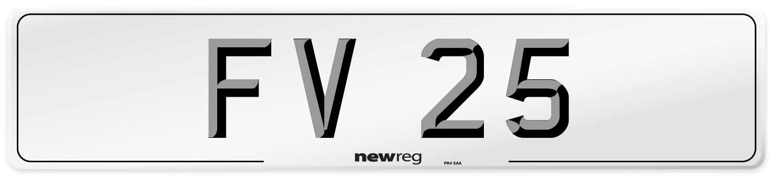 FV 25 Number Plate from New Reg